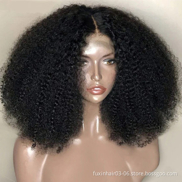 Fuxin Perruque Afro Wigs Naturelle Marley 4c Curl Short Perruque Curly Weave Kinky Human Hair Afro Wigs